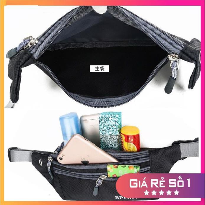 Túi đeo chéo hông bụng chạy bộ thể thao nam nữ mini chống thấm nước 3 ngăn nhỏ gọn cực kỳ tiện dụng TV01 | BigBuy360 - bigbuy360.vn