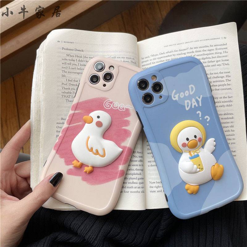 Ốp Lưng Tpu Họa Tiết Hình Chú Vịt Dễ Thương Cho Apple Iphone 12mini / 11pro / 12 Pro Max / 11 / 11pro / 7 / 8 / X / Xr / S