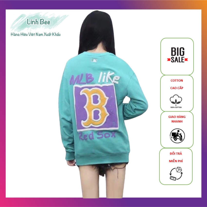 Áo khoác nỉ sweater MLB unisex Ulzzang, áo nỉ nữ from rộng Hot trend Thu Đông siêu đẹp phù hợp đi chơi dạo phố