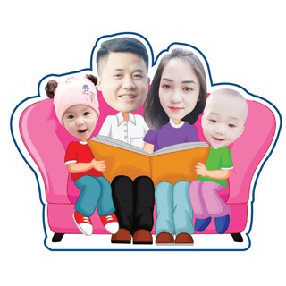Chibi gia đình cực dễ thương trang trí sinh nhật