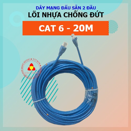 Dây mạng CAT 6 bấm sẵn 2 đầu 2 m /  5m / 10m / 15m / 20m / 25m (Dây internet lõi nhựa chống đứt)