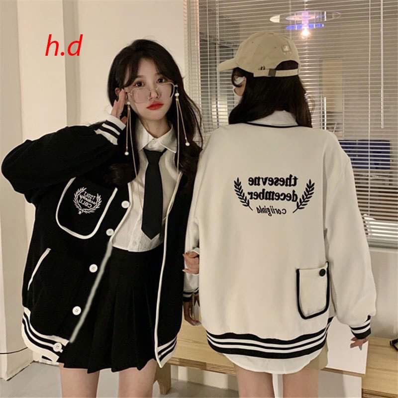 Áo Khoác Bomber Cadigan The seven Zen💘chất nỉ bông có cúc dọc áo💘Sweater Thời trang Nữ Thu Đông💘phong cách Hàn Quốc