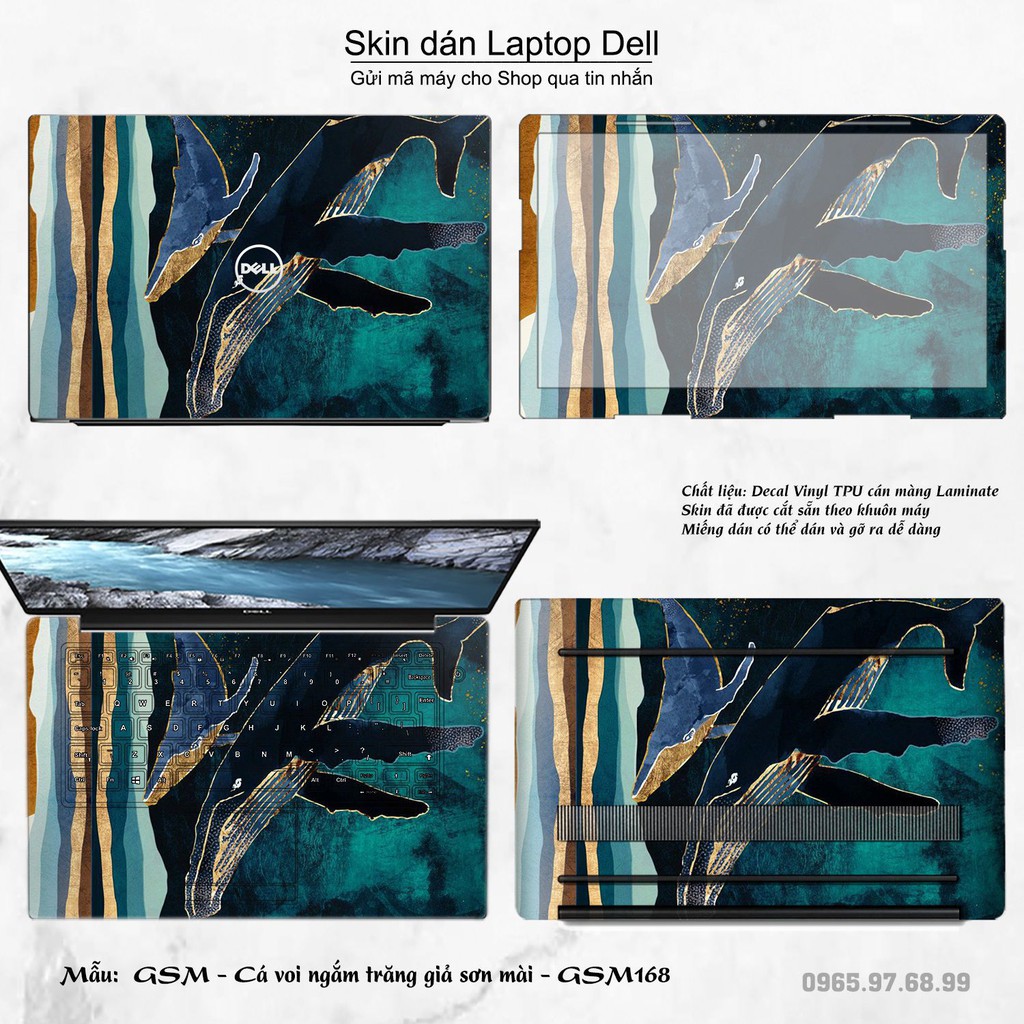 Skin dán Laptop Dell in hình giả sơn mài (inbox mã máy cho Shop)