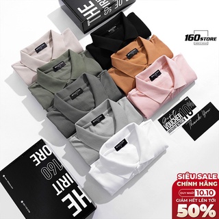[Voucher 15k]Áo Thun Polo Nam, Áo Phông Polo Nam Có Cổ Tay Ngắn Basic Vải Cá Sấu Cotton Cao Cấp BOUTON PLEC0001 160STORE