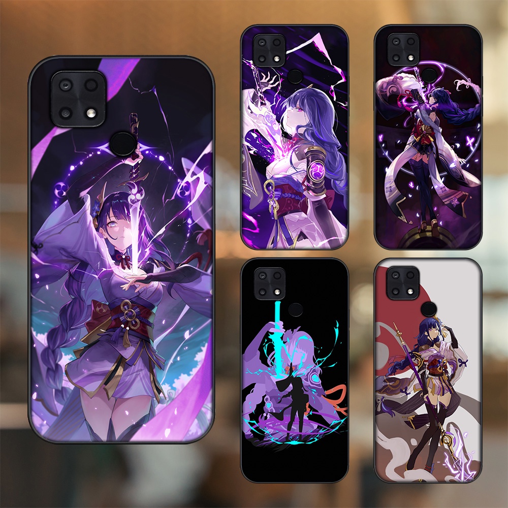Ốp lưng Xiaomi Poco C40 viền đen in hình Raiden Shogun Genshin Impact