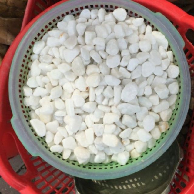 - 1kg đá trắng trang trí chậu cây nhà vườn hàng cty, loại 1.