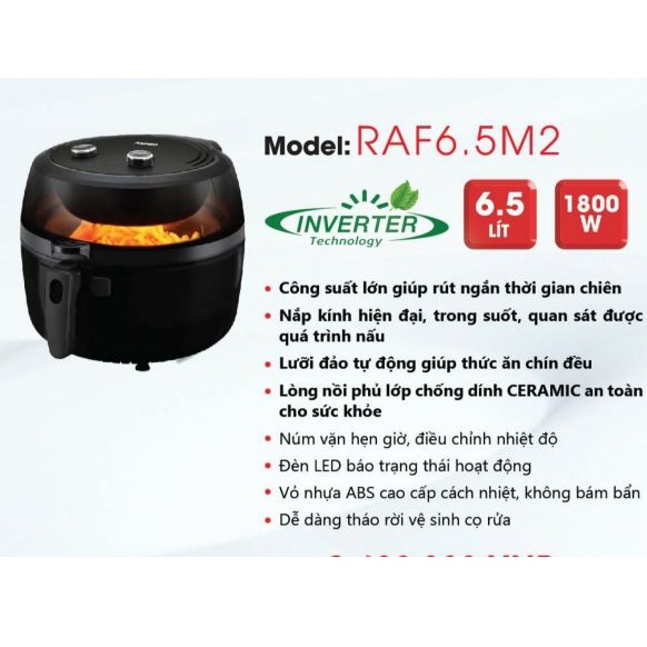 Nồi Chiên Không Dầu Ferroli Rapido FAF4.0M -RAF4.0M -RAF5.0M -RAF6.5M -RAF6.5M LUX -RAF6.5D LUX