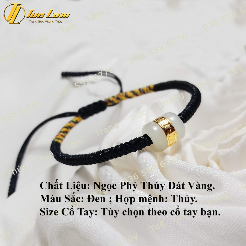 Vòng Chỉ May Mắn Màu Đen Lu Thống Phỷ Thúy Tài Lộc - DIY Tuệ Lâm