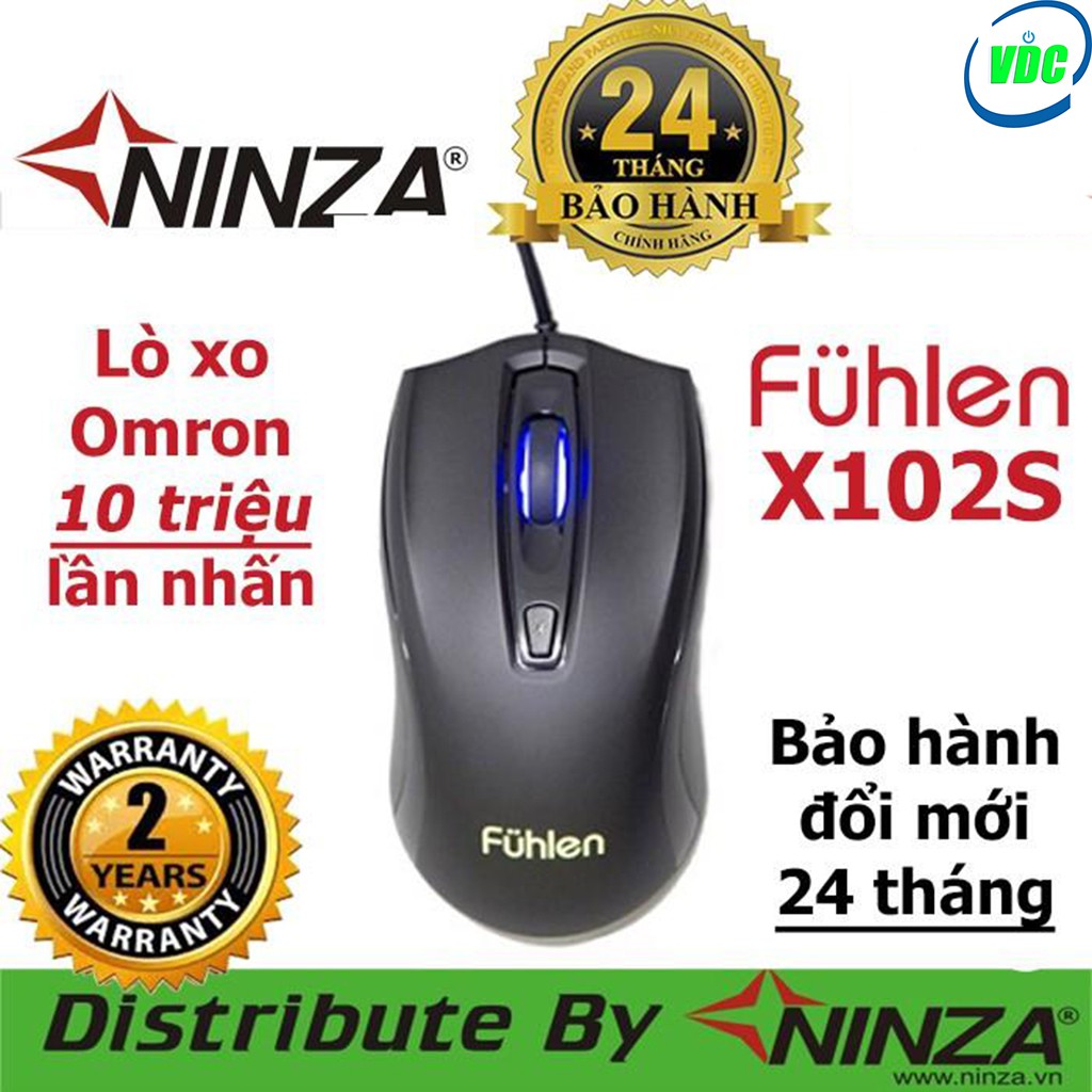 Chuột Gamming Fuhlen X102S, 2400DPI,Lò Xo Omron 10 Triệu Click