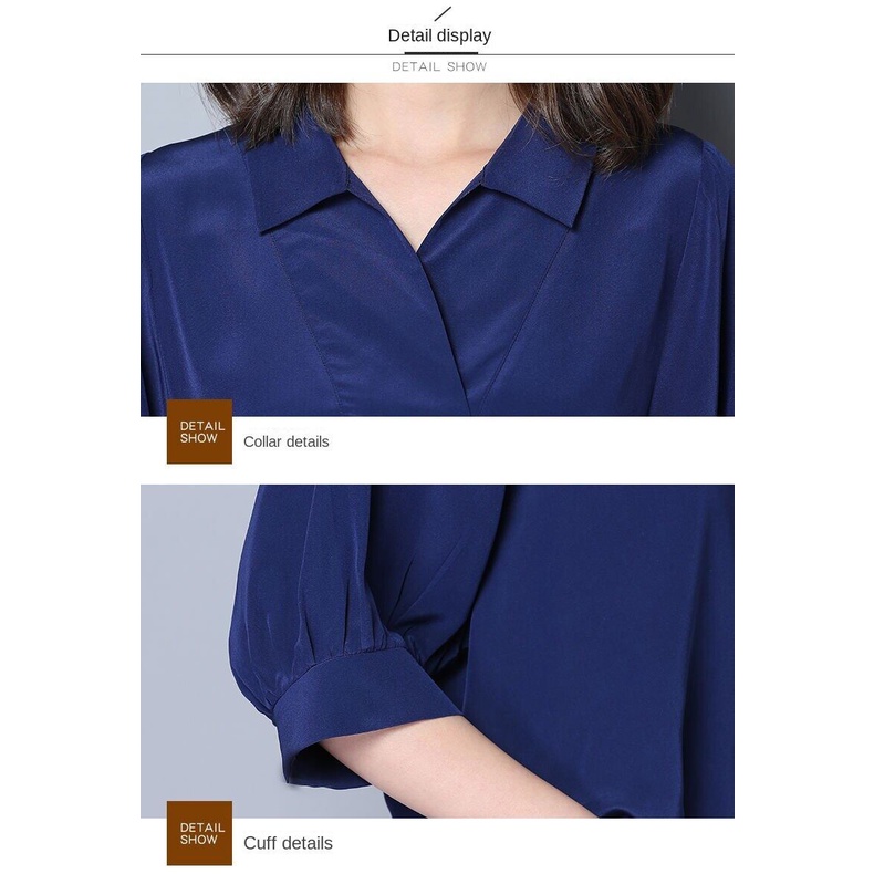 Áo Sơ Mi Lụa Tay Cánh Dơi Dáng Rộng Thời Trang Mùa Hè Dành Cho Nữ 2022