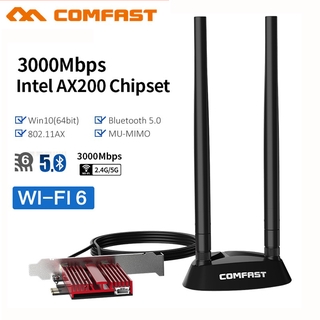 Thiết Bị Phát WiFi Không Dây Blesiya1 3000Mbps Wi-Fi6 & Bluetooth 5.0 PCIe Cho Intel AX200 Plus 802.11A 2.4G / 5Ghz