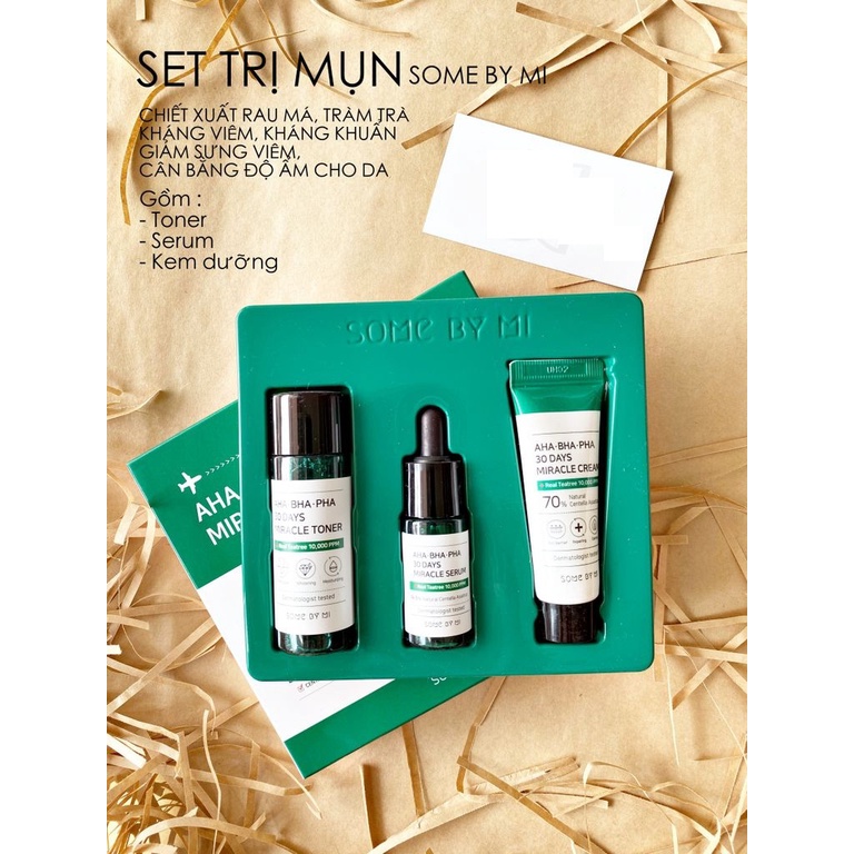 Bộ Kit 3 Món Dành Cho Da Dầu Mụn SOMEBYMI AHA-BHA-PHA 30 Days Miracle Travel Kit 3