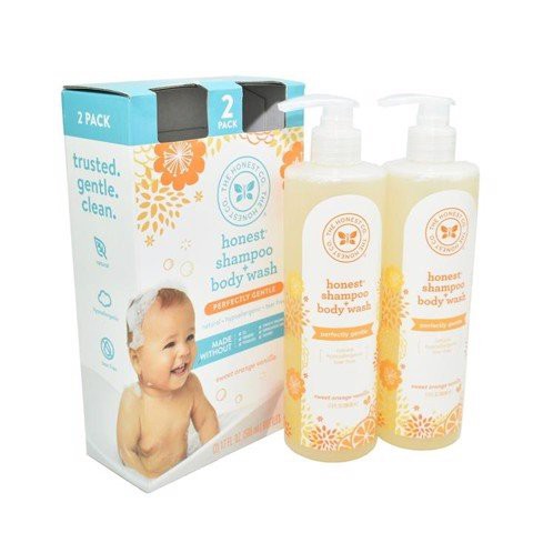 Set 2 chai sữa tắm gội cho bé Honest Shampoo &amp; Body Wash của Mỹ 500ml x 2 chai