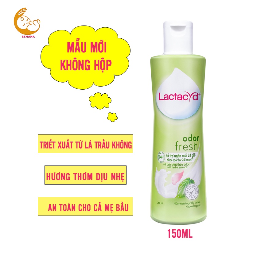 Dung dịch vệ sinh phụ nữ LACTACYD ODOR FRESH trầu không &amp; nước hoa hồng 150ml/250ml