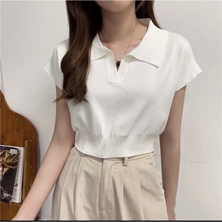 Áo len croptop quảng châu, chất dày dặn k dão.