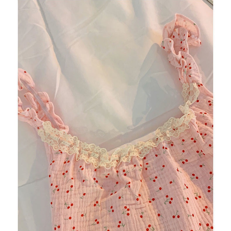 Jiashucheng Bộ Đồ Ngủ Áo Sát Nách Phối Quần Short Mỏng Màu Sắc Ngọt Ngào Phong Cách Hàn Quốc Thời Trang Mùa Hè Cho Nữ