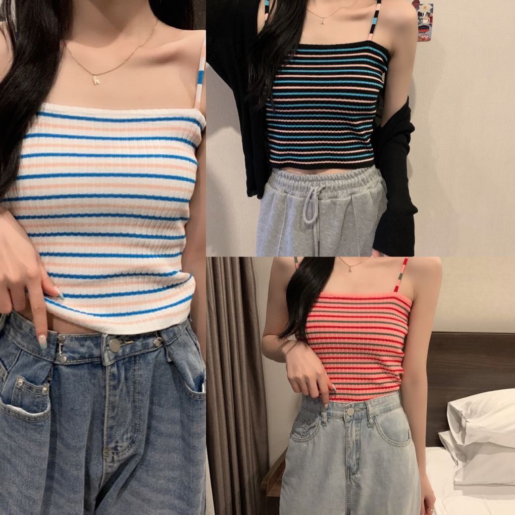 ÁO HAI DÂY TĂM THUN CROPTOP SEXY 2 DÂY SỢI BÚN BODY DÁNG ÔM NỮ SIÊU HOT Ailee