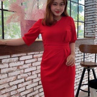 🔥🔥[Ảnh thật + video] X07 Đầm body Bigsize dáng ôm nơ eo