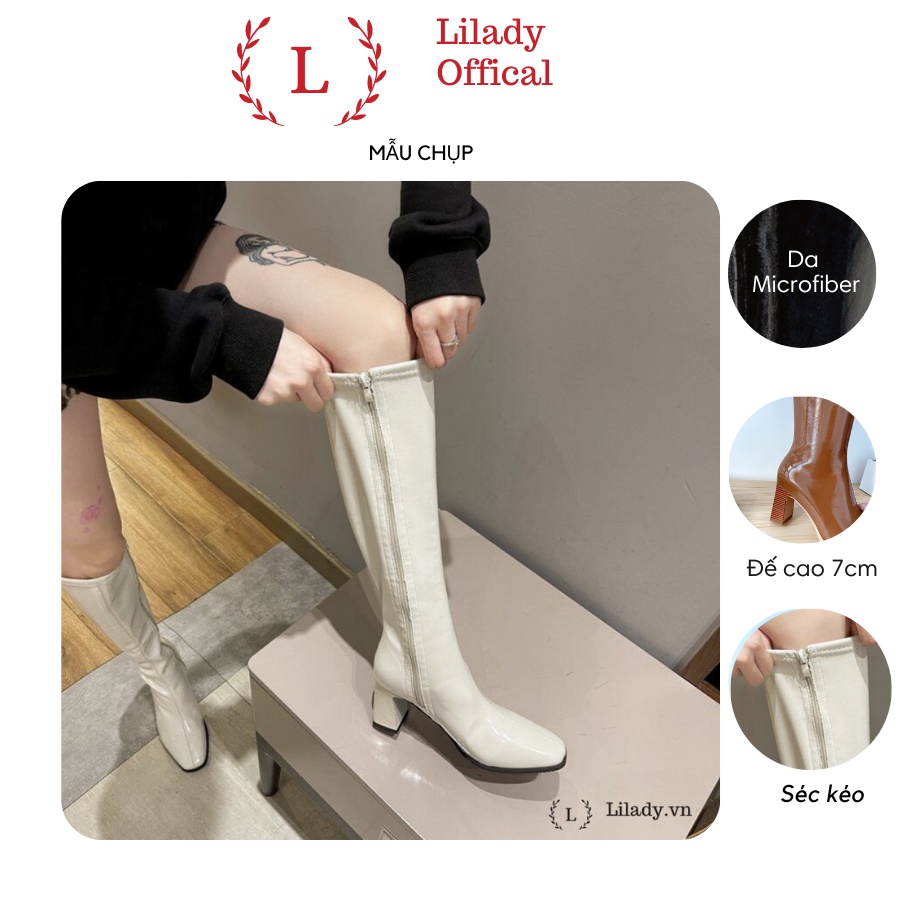 Boot đùi nữ sang trọng nâng chiều cao 7p cao gót mã Lilady BCC05