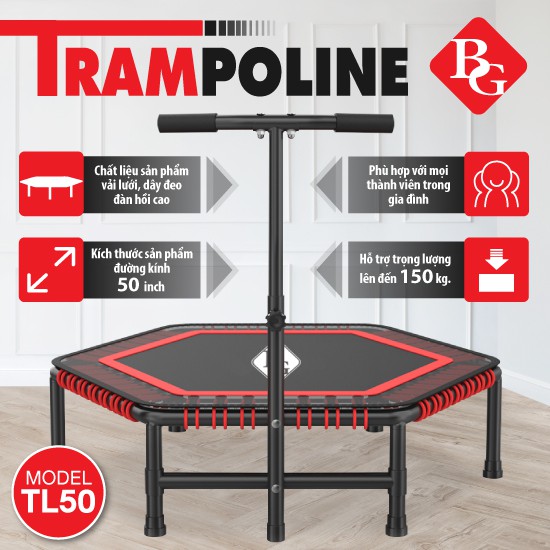 BG Đệm nhún lò Trampoline xo cao cấp Thái Lan dành cho mọi lứa tuổi 50inch màu ngẫu nhiên