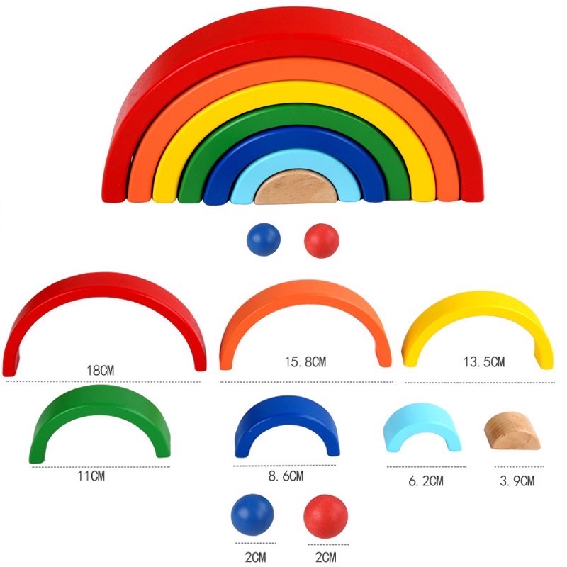 Đồ Chơi Xếp Hình Cầu Vồng - Đồ Chơi Gỗ Thông Minh