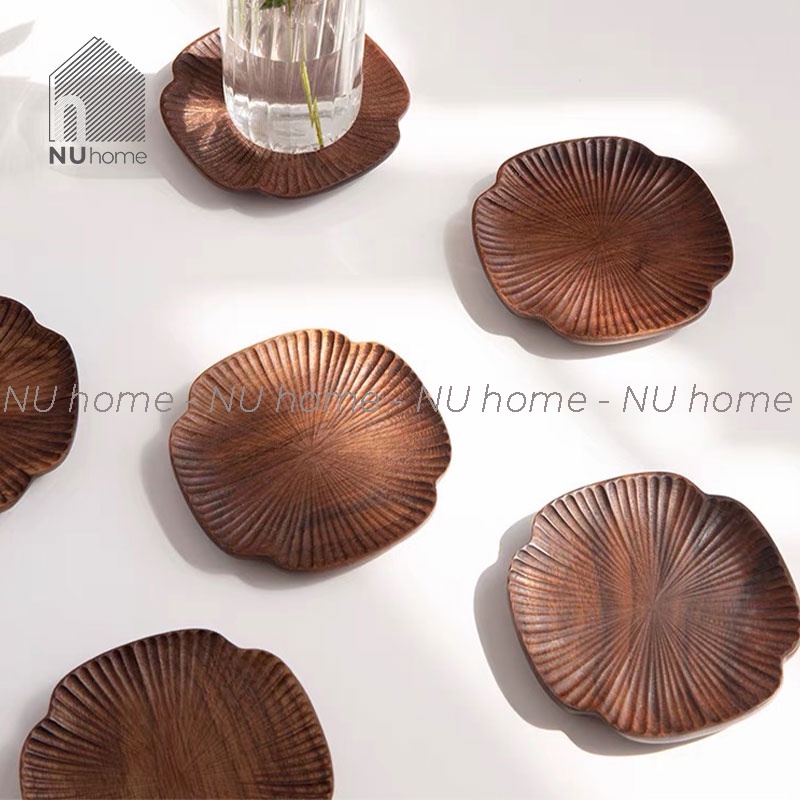 nuhome.vn | Đế lót ly phong cách Nhật - Rasu, được sản xuất bằng phương pháp đục thủ công với chất liệu gỗ cấp