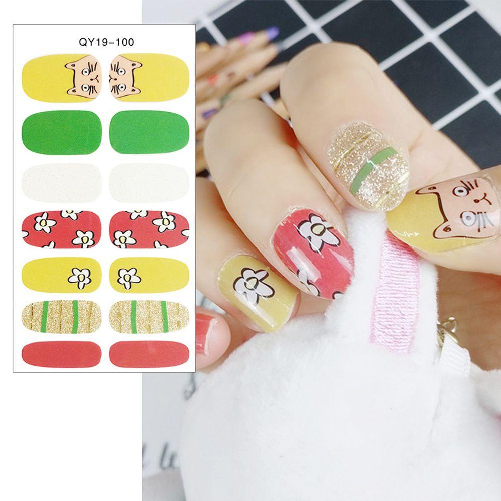 Miếng Dán Trang Trí Móng Tay Chống Nước Tự Dính Họa Tiết Hoạt Hình Dễ Thương DIY