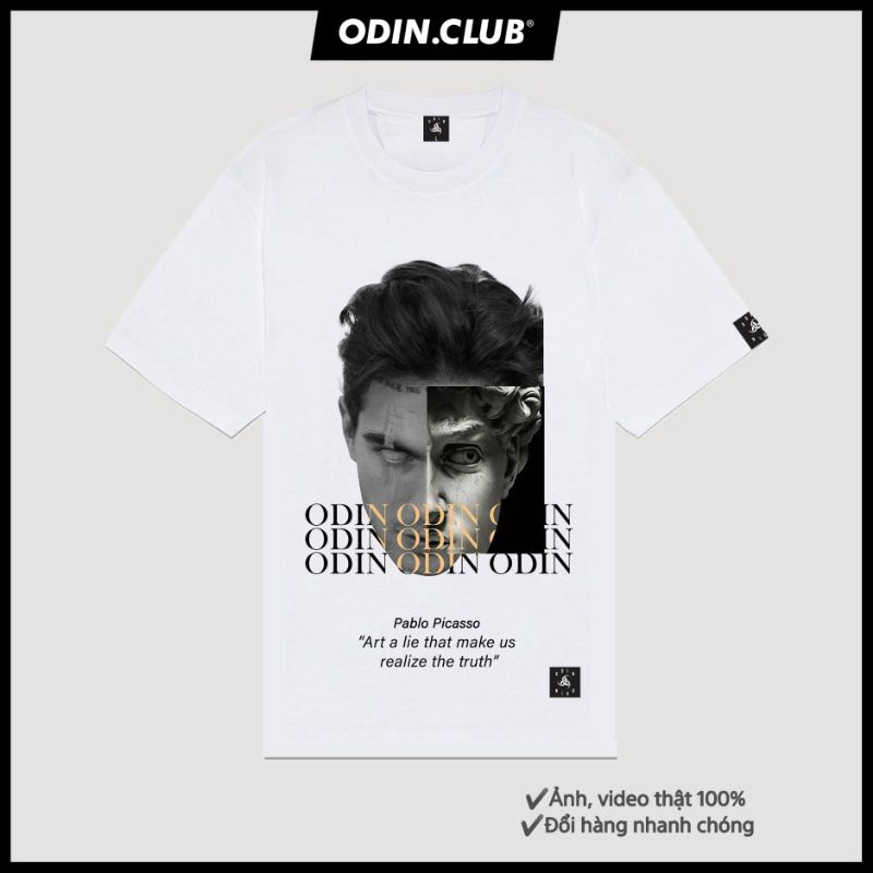 Áo thun oversize in hình Pablo Picasso Odin, áo phông nam nữ không cổ ngắn tay unisex, Local Brand ODIN CLUB