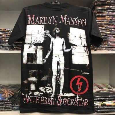 Áo Rock band: áo phông Marilyn Manson TR SP332 dáng xuông oversize100% cottong Thái lan
