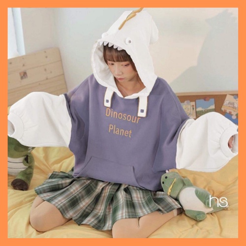 Áo hoodie nữ nỉ dino - Áo nỉ nữ hoodie ulzzang form rộng - LYLY STORE | BigBuy360 - bigbuy360.vn