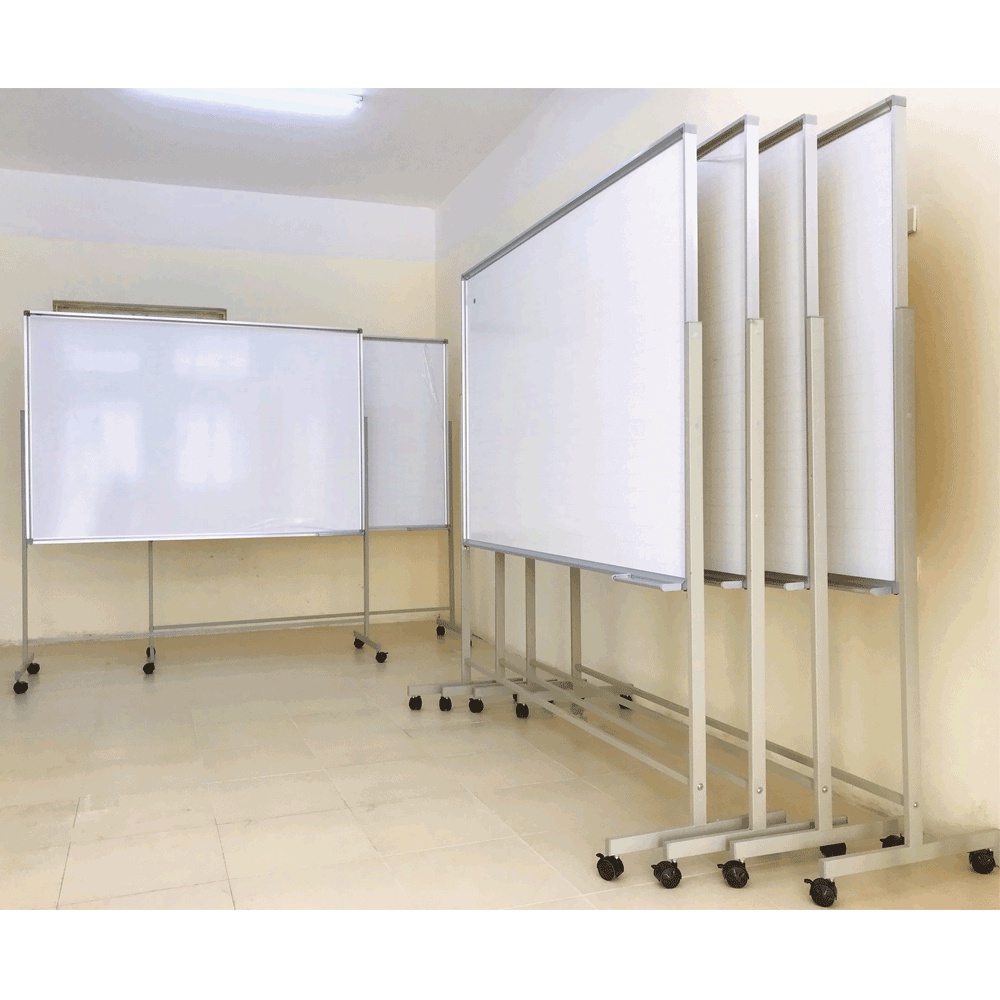 Bảng từ Trắng có Chân Đẩy ,KT : 80 x 1m2 ,1m x 1m2 [ tặng bút dạ,bông lau,nam châm ..]