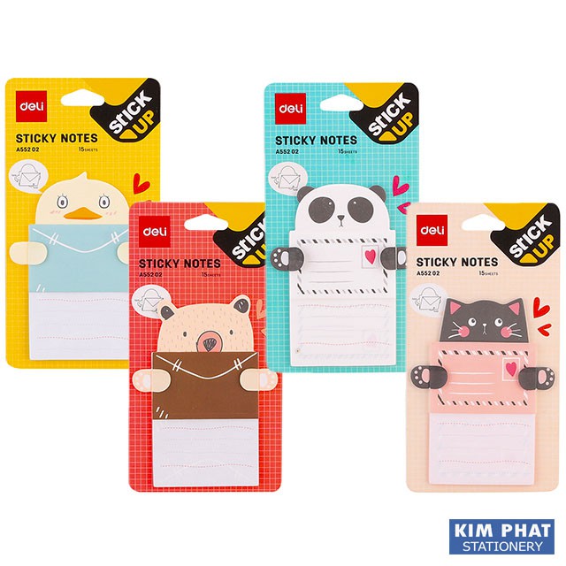 Giấy nhớ, Sticky Notes hình con vật dễ thương DELI MSA55202