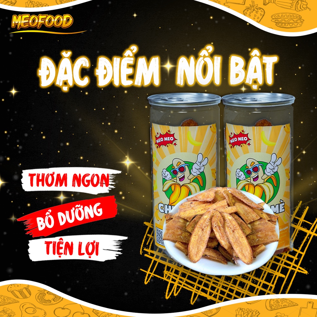 Chuối Sấy Mè Gừng Giòn Tan 260Gr Tiệm Ăn Vặt MeoFood thơm ngon đậm vị