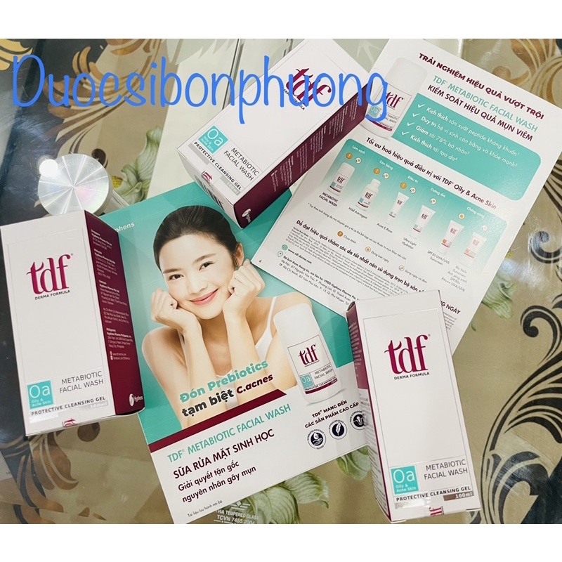 sửa rửa mặt dành cho da dầu mụn bổ sung vi sinh có lợi cho mặt Prebiotic TDF METABIOTIC Facial wash 100ml