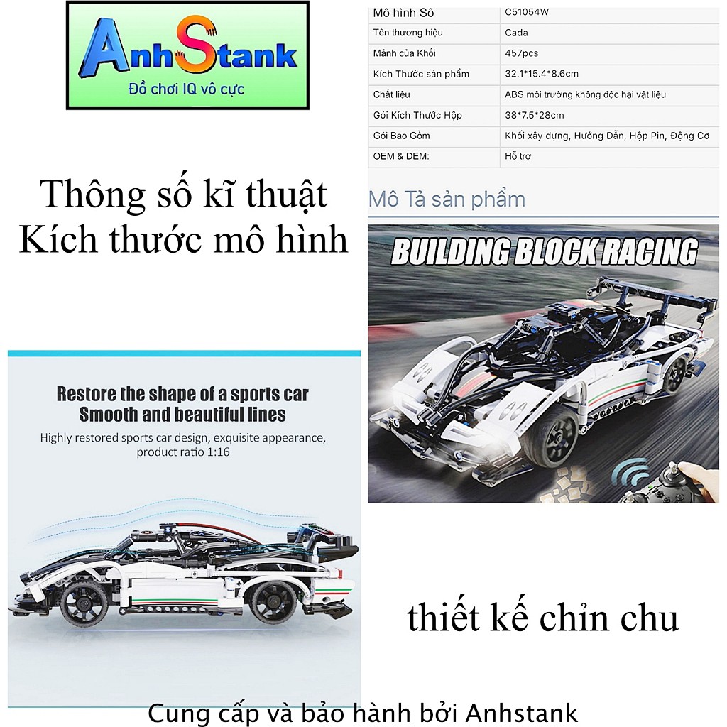 Oto technic điều khiển từ xa có khả năng lập trình Cada C51054W 457 chi tiết tương thích 9686 education BH 1 tháng