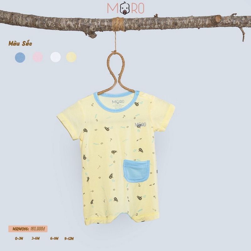 SALE_ Body cài vai Moro sợi tre siêu đẹp cho bé 0-12M