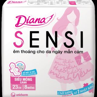 Băng vệ sinh Diana SENSI Siêu mỏng 8 miếng