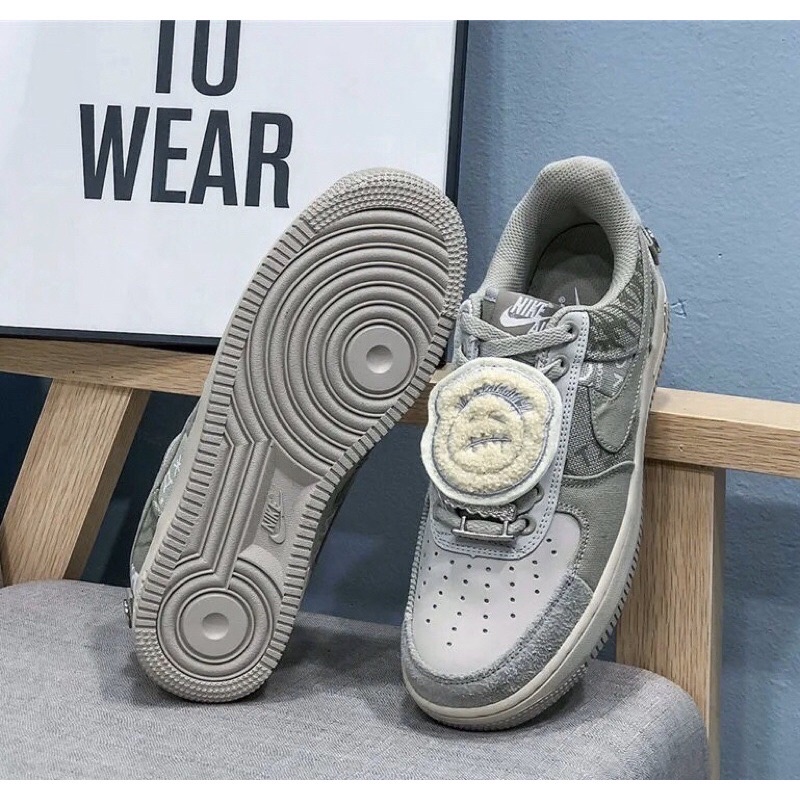 GIÀY AIR AF1 TRAVIS SCOT GREY LAI AU [ FULL BOX +FREE SHIP ]