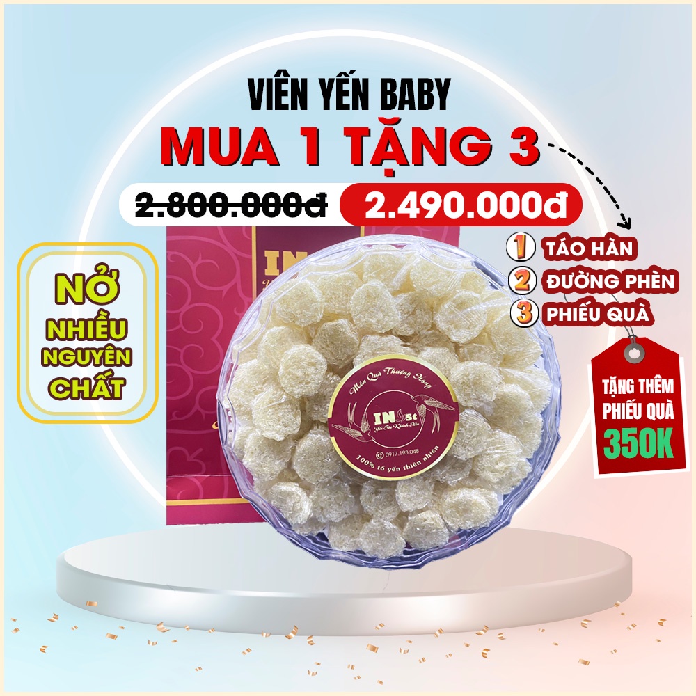 100g Yến Viên Baby Tinh Chế Nguyên Chất - Yến Baby Nguyên Chất Không Tẩy Trắng - Yến Sào Khánh Hòa INest