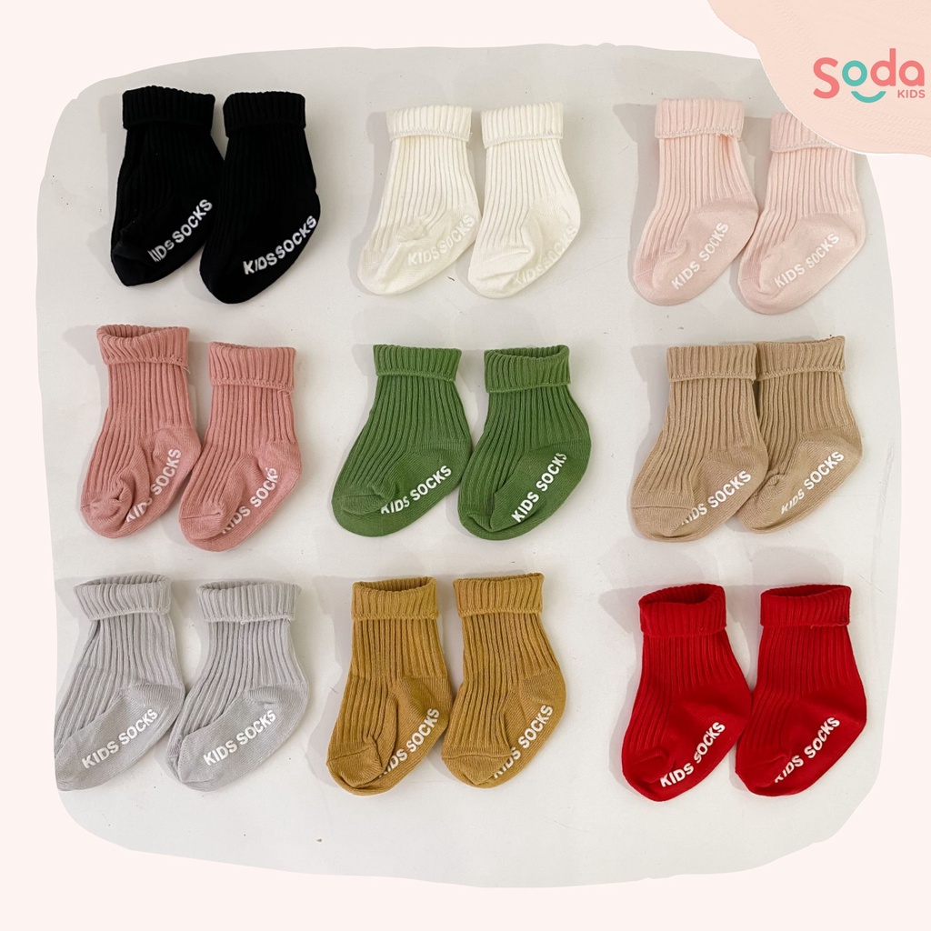 Tất cho bé trơn gân chống trượt phong cách Hàn Quốc ( nhiều màu )