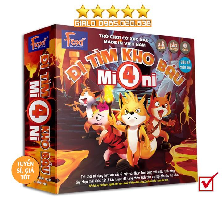 Boardgame-Đi tìm kho báu Mini 4 Foxi-trò chơi phát triển khả năng nhớ-suy luận-phán đoán logic