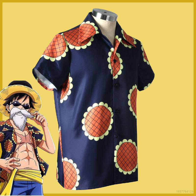 Áo Sơ Mi Tay Ngắn In Hình Hoa Hướng Dương / Luffy Trong Phim One Piece Ns3