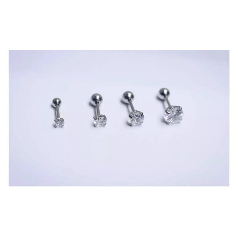 KHUYÊN TAI ĐÁ TRẤU - Khuyên Tai Cao Cấp - Khuyên Tai Chốt Bi Tròn  - 69STORE