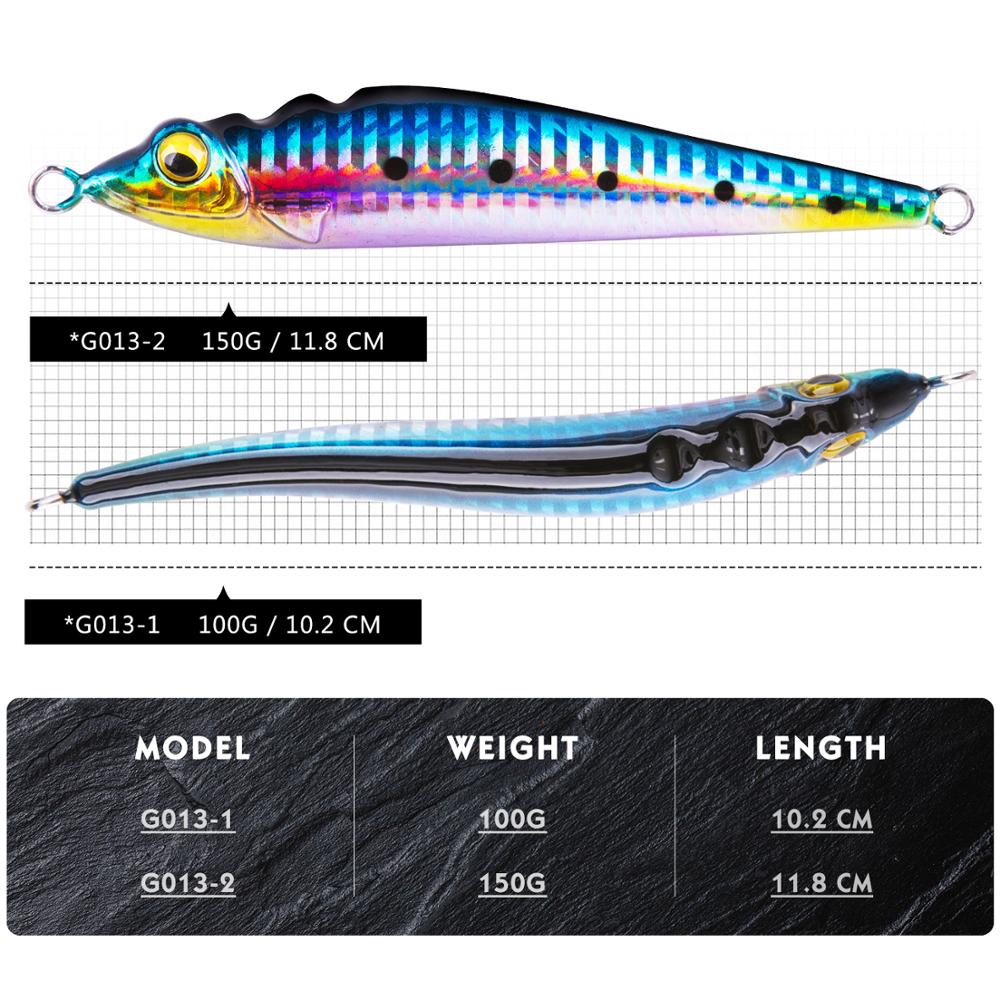 Goture 100g 150g muỗng kim loại Câu cá thu hút mồi chậm Jig Jigging cho nước mặn Mồi cứng cho cá vược cá vược