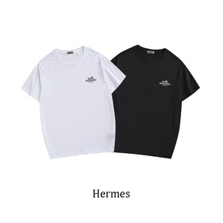 Áo Thun Tay Ngắn Vải Cotton In Chữ Hermes Thời Trang Cho Nam Nữ