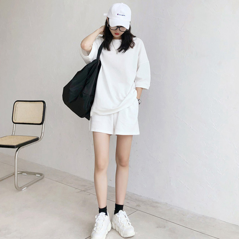 Set trang phục SUXI áo thun tay ngắn và quần đùi phong cách trẻ trung thời trang dành cho nữ