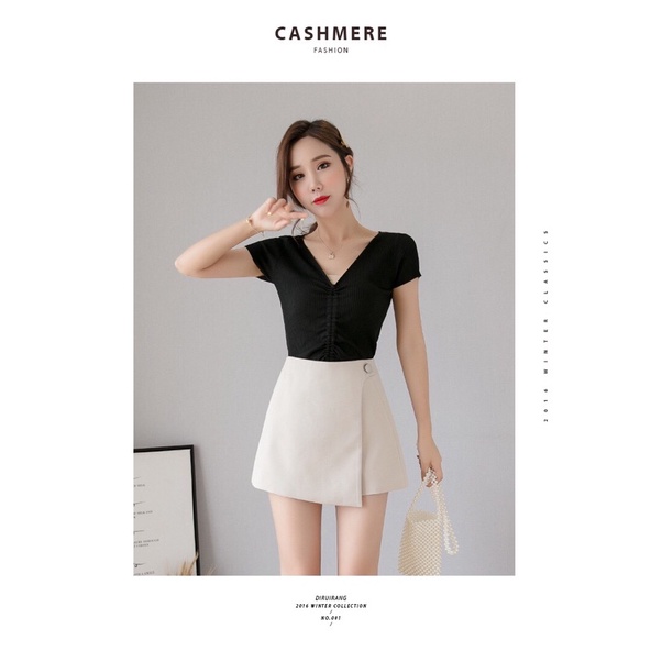 MẶC LÀ SANG MÃ XMHK106 quần giả váy,quần đùi giả váy phối khuy vạt lệch siêu hot sang trọng chất tuyết mưa cao cấp | BigBuy360 - bigbuy360.vn