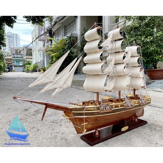 Thuyền gỗ phong thủy Cutty Sark dài 97cm gỗ tự nhiên, mô hình thuyền buồm trang trí, quà tặng khai trương tân gia