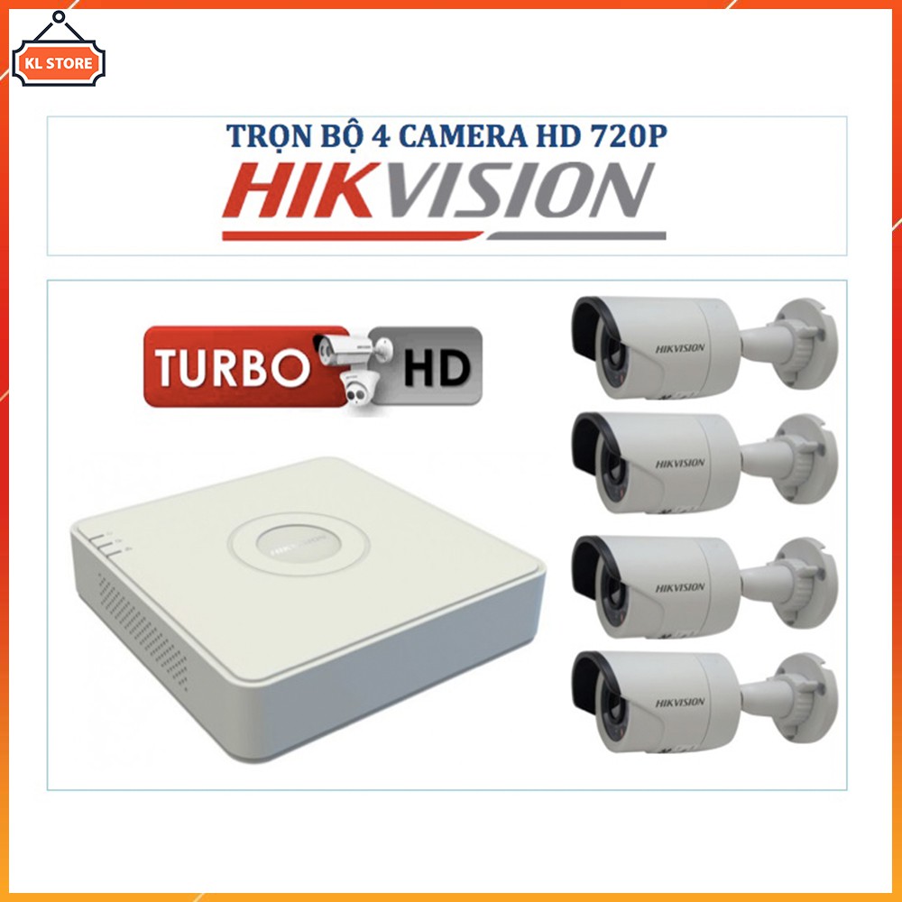 { HOT } Bộ Camera Giám Sát Hikvision 1.0MP 720P HD - Trọn Bộ Camera Quan Sát Hikvision Đầy Đủ Phụ Kiện