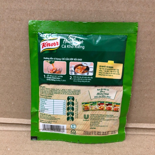 [28 g ]Túi Gia Vị Knorr Cá Kho Riềng